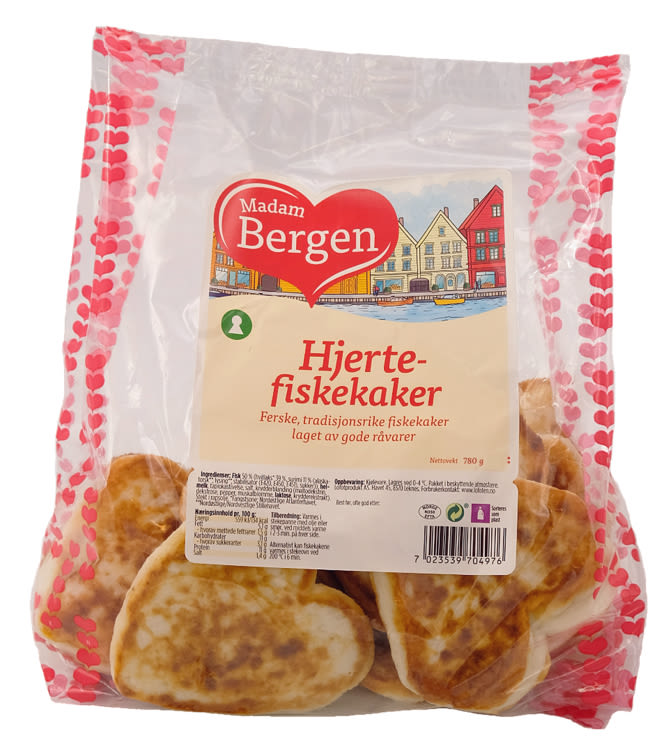 Hjertefiskekaker 780g Madam Bergen