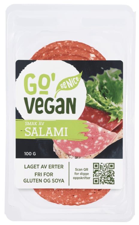 Pålegg Vegansk Smak Av Salami 100g Go'Vegan