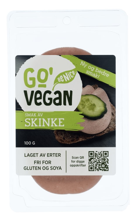 Pålegg Vegansk Smak Av Skinke 100g Go'Vegan