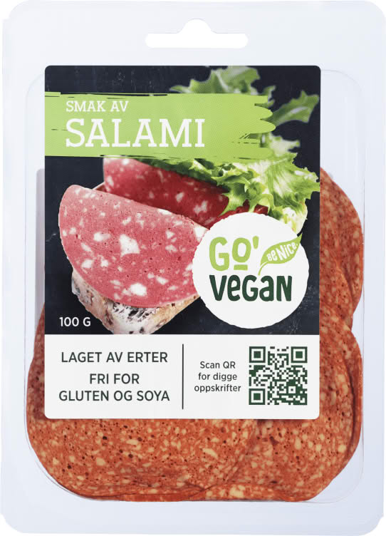 Vegansk Pålegg m/Smak Av Salami 100g Go'Vegan