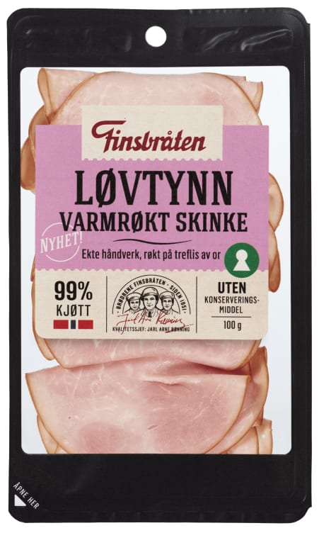 Skinke Lettrøkt Løvtynn 100g Finsbråten