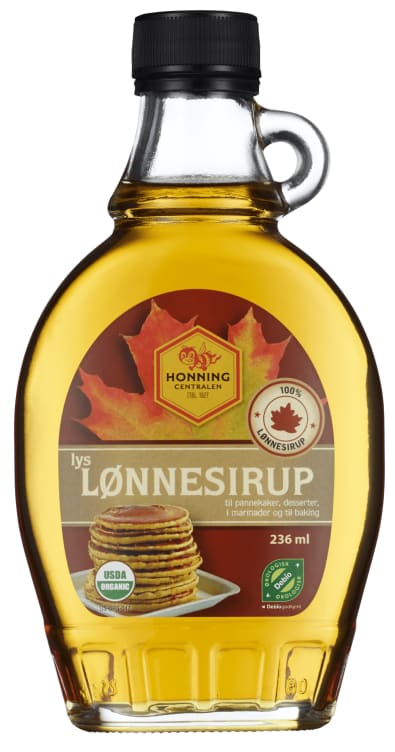 Lønnesirup Lys Økologisk 236ml Honningcentralen