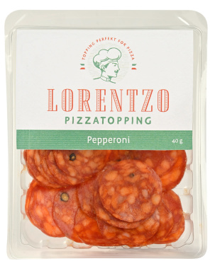 Pizzatopping Pepperoni 40g Lorentzo