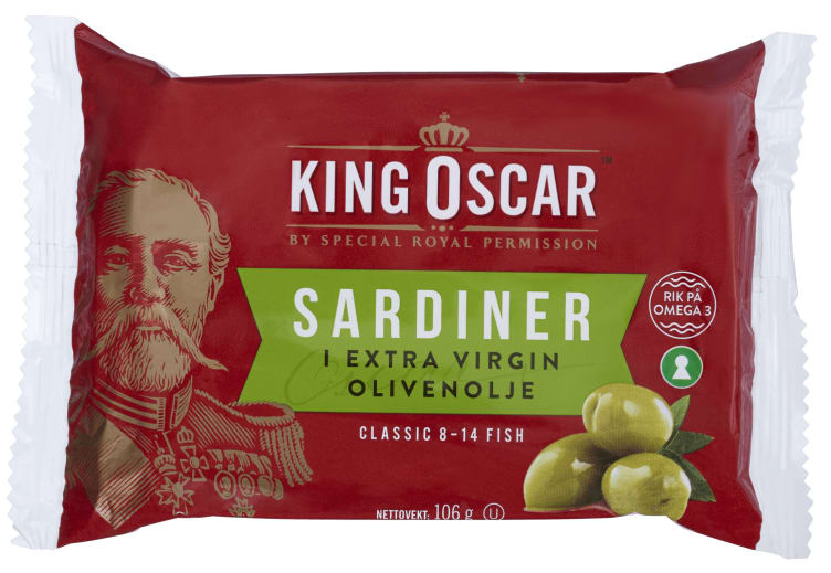 Sardiner Classic i Olivenolje 106g King Oscar