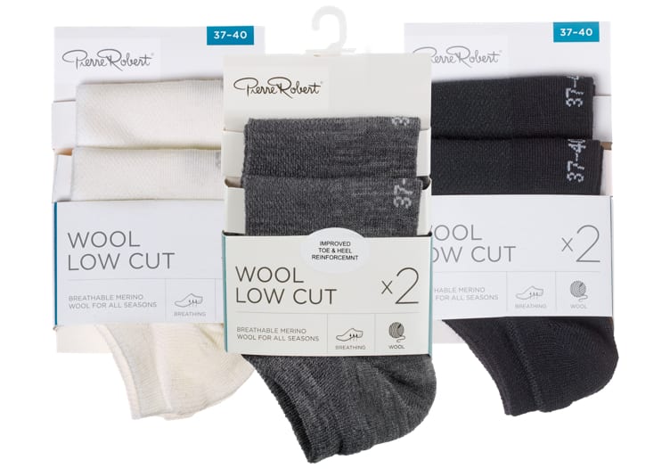 Wool Socks Low Cut 37-40 2par Pierre Robert