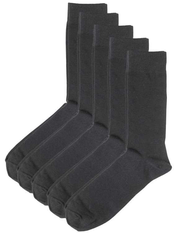 Basic Socks Black 37-40 5pk Pierre Robert