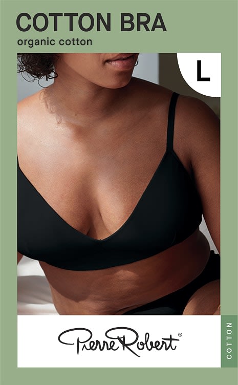 Bilde av Cotton Bra Black L Pierre-Robert