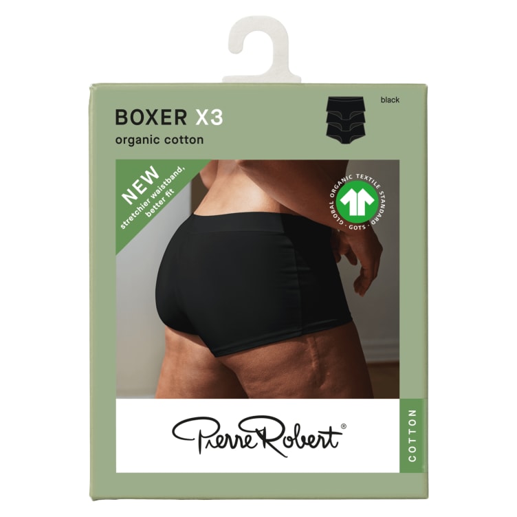 Boxer Cotton Black L Pierre Robert