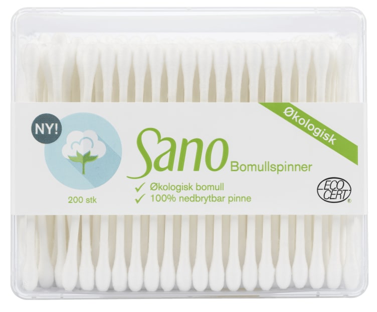 Bomullspinner Økologisk 200stk Sano