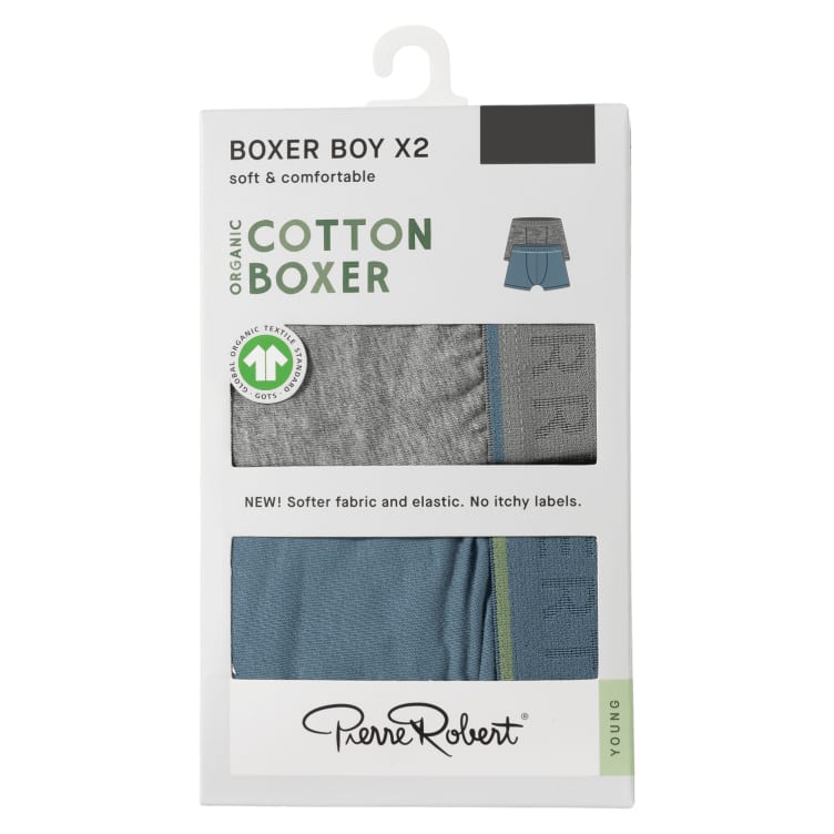 Boxer Cotton Boy Greymel-Lapisblue 146-152