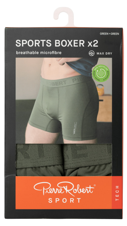 Sports Boxer Men Green L 2pk Pierre-Robert