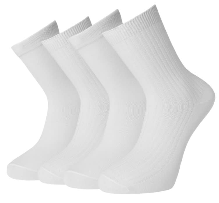 Basic Socks X4 White Rib 37-40 pr