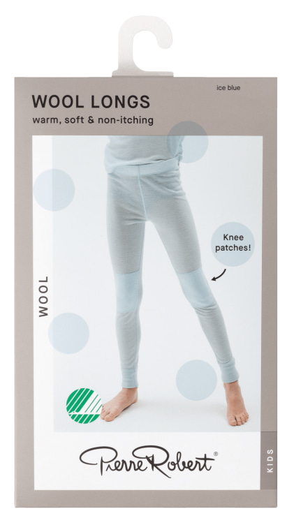 Wool Longs Kids Ice Blue 134-140 Pierre Robert