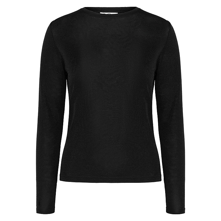 Wool Long Sleeve Woman Jet Black L Pierre Robert