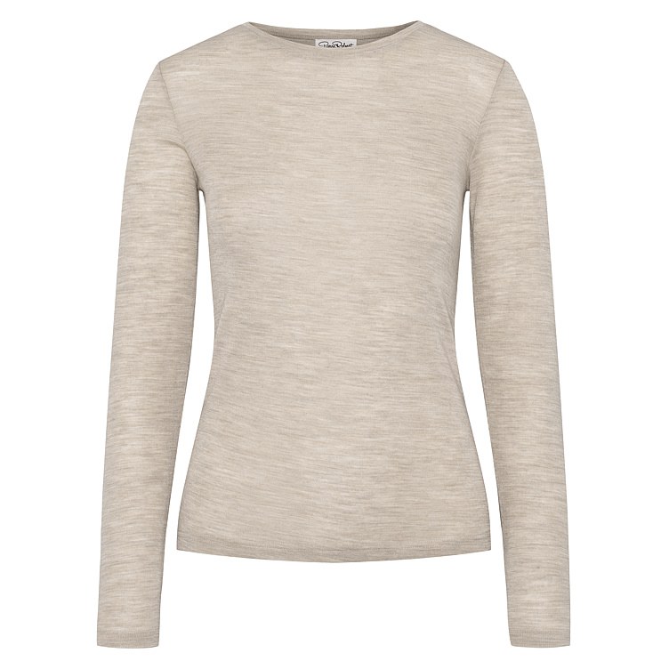 Product Image for Wool Long Sleeve Stone Beige S Pierre Robert