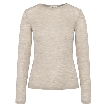 Wool Long Sleeve Stone Beige S Pierre Robert