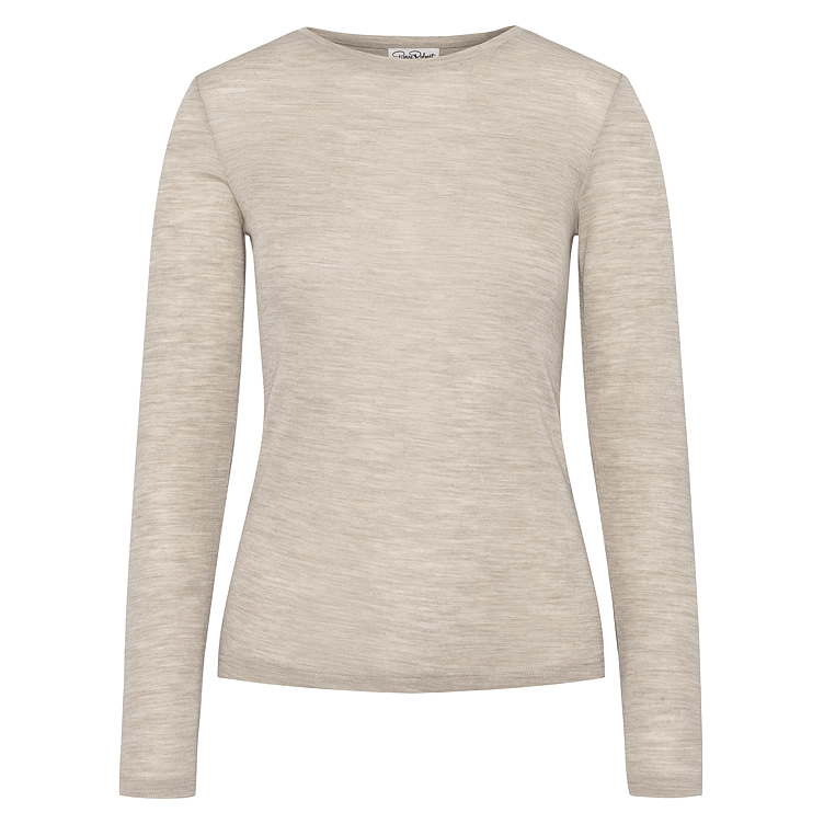 Product Image for Wool Long Sleeve Stone Beige Xl Pierre Robert