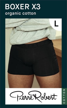 Boxer Cotton Men X3 Black L Pierre Robert