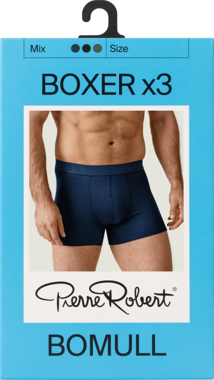 Boxer Cotton Men Black/Navy/Army Xl Pierre Robert