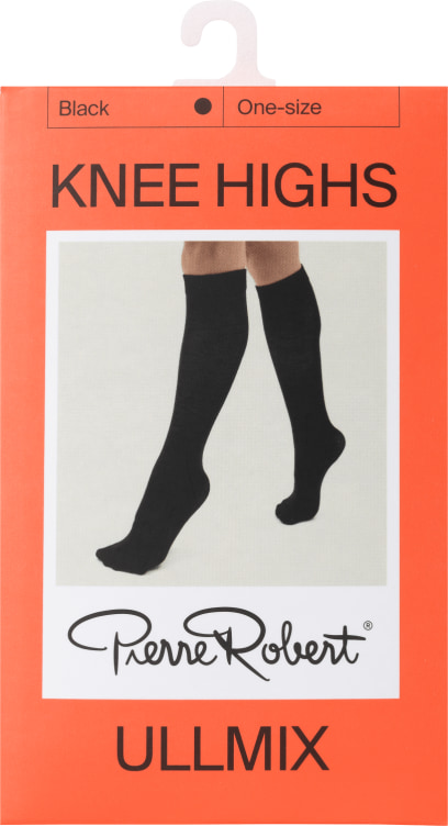 Wool Knee Highs Black 36-41 Pierre Robert