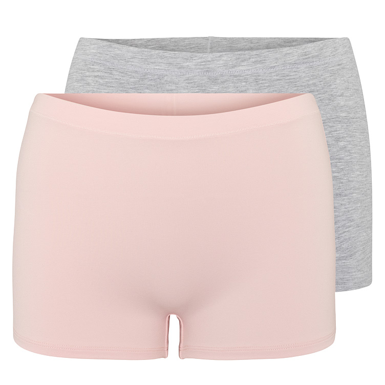 Product Image for Boxer Cotton X2 Dame Grey/Pink L Pierre Robert