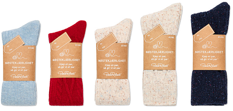 Hyggesokk Red&Beige&Navy Mix 37-45 pr