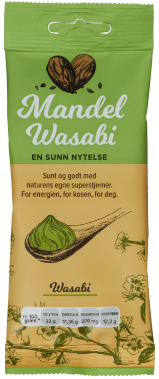 Bilde av Mandel m/Wasabi 50g en Sunn Nytelse