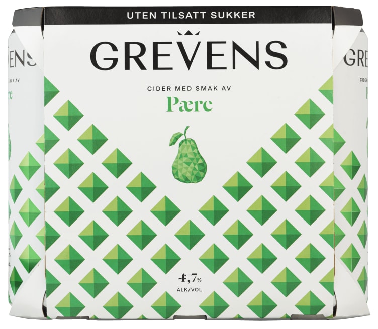 Grevens Cider Pære u/Sukker 0,5lx6 boks