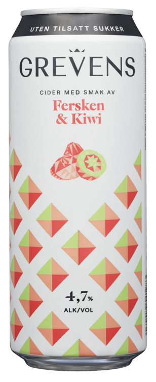 Grevens Cider Fersken&Kiwi 0,5l boks