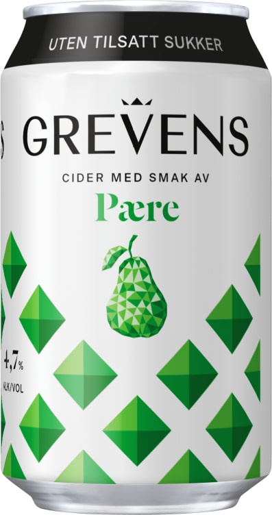 Grevens Cider Pære u/Sukker 0,33l boks
