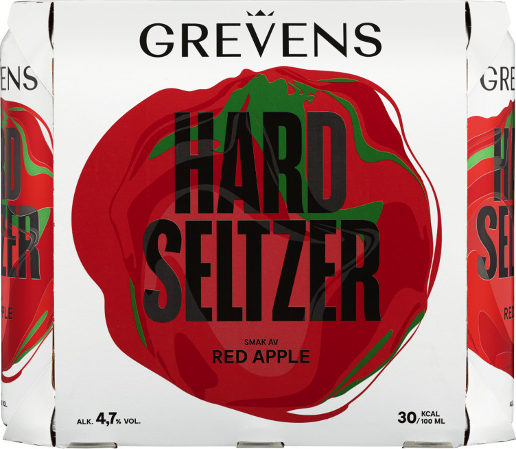 Grevens Hard Seltzer Red Apple 0,5lx6 boks