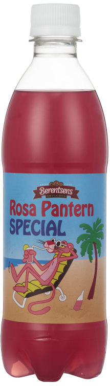 Rosa Panter Brus 0,5l flaske Berentsens
