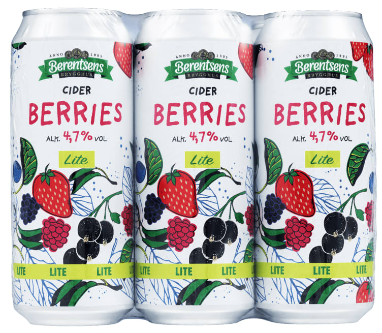 Berries Cider Lite 0,5lx6 boks Berentsens