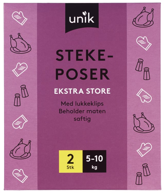 Stekeposer m/Lukkeklips 5-10kg 2stk Unik