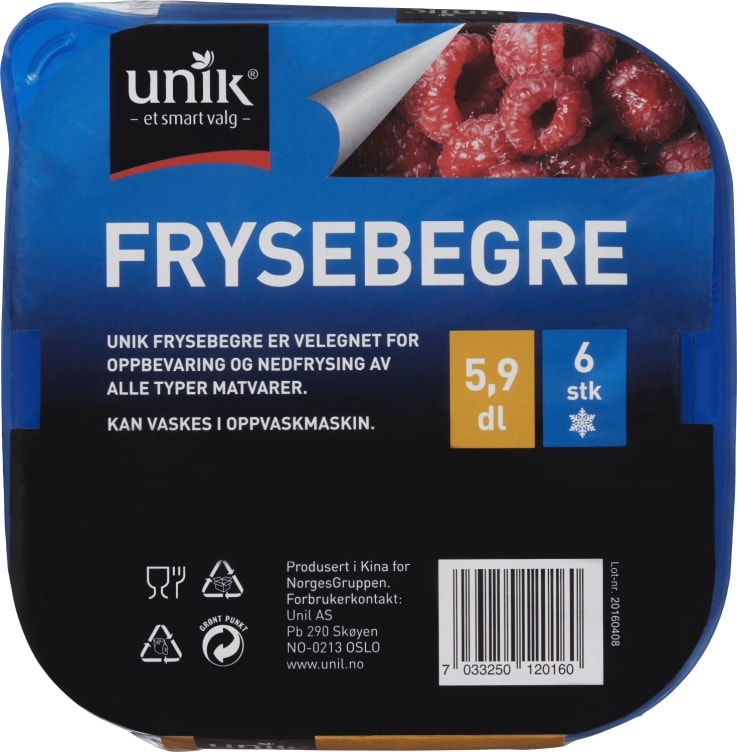 Bilde av Frysebeger 5,9dl 6stk Unik