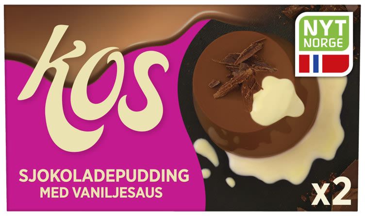Sjokoladepudding m/Vaniljesaus 2x155g Kos