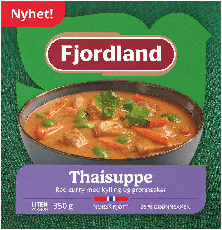 Thaisuppe Skål Kylling, Red Curry og Grønnsaker