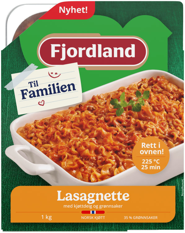 Lasagnette til Familien 1kg Fjordland