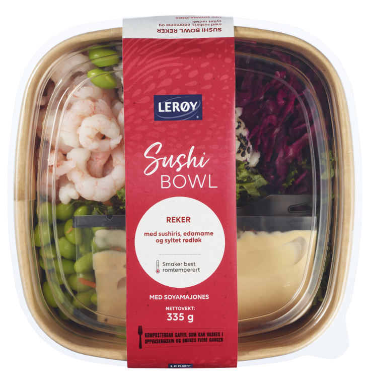 Sushibowl m/Norske Reker 335g Lerøy