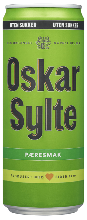 Pærebrus u/Sukker 0,33l boks Oskar Sylte