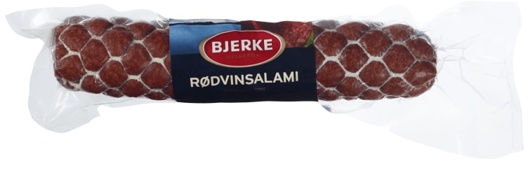 Bilde av Rødvinsalami Kubb skivet 420g Bjerke