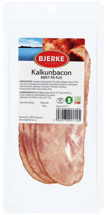 Kalkunbacon 120g Bjerke