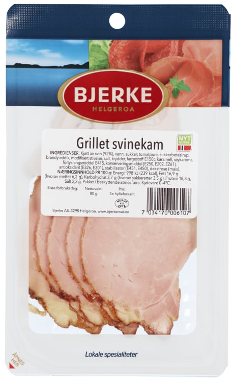 Grillet Svinekam 80g Bjerke