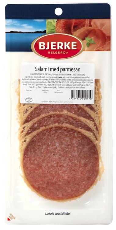 Salami m/Italiensk Ost skivet 100g Bjerke