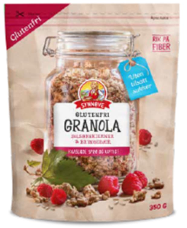 Granola glutenfri 350g Bringebær Synnøve