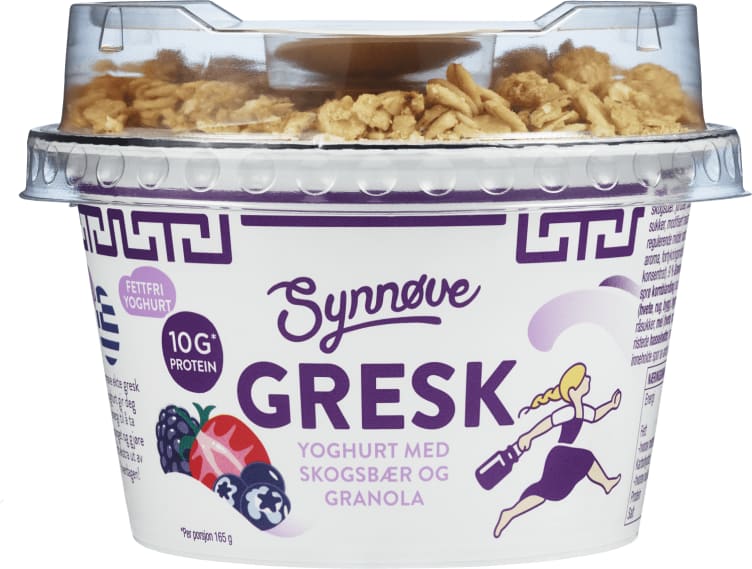 Yoghurt Gresk Skogsbær m/Granola 165g Synnøve