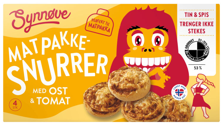 Matpakkesnurrer Tomat & Ost 200g Synnøve
