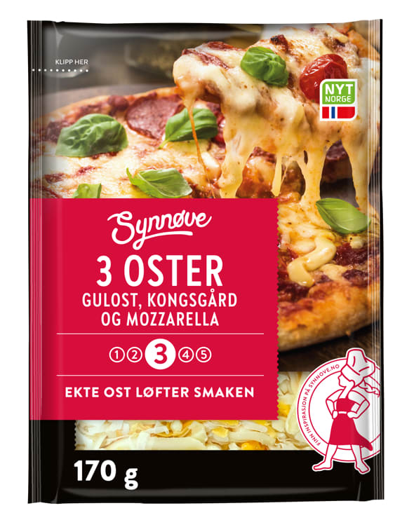 Ostemix Revet Kongsgård/Mozarella 170g Synnøve