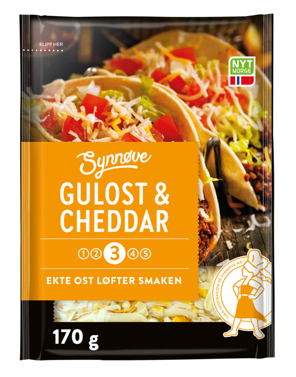 Gulost&Cheddar Revet 170g Synnøve