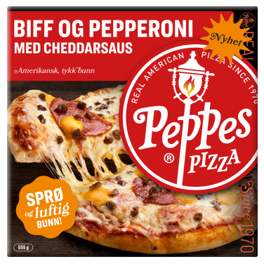 Peppes Pizza Biff&pepperoni m/cheddarsaus 555g